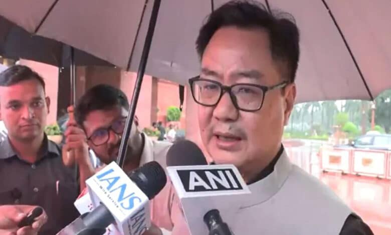Hitting back Kiren Rijiju said that the House is functioning and bills are being passed