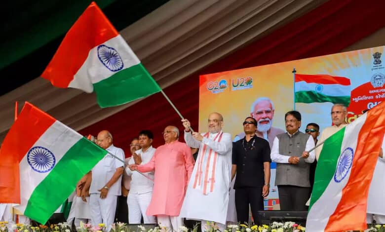 Home Minister Amit Shah participated in the Har Ghar Tiranga Yatra in Puducherry