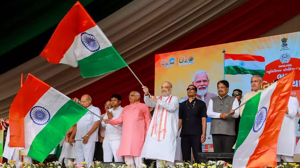 Home Minister Amit Shah participated in the Har Ghar Tiranga Yatra in Puducherry