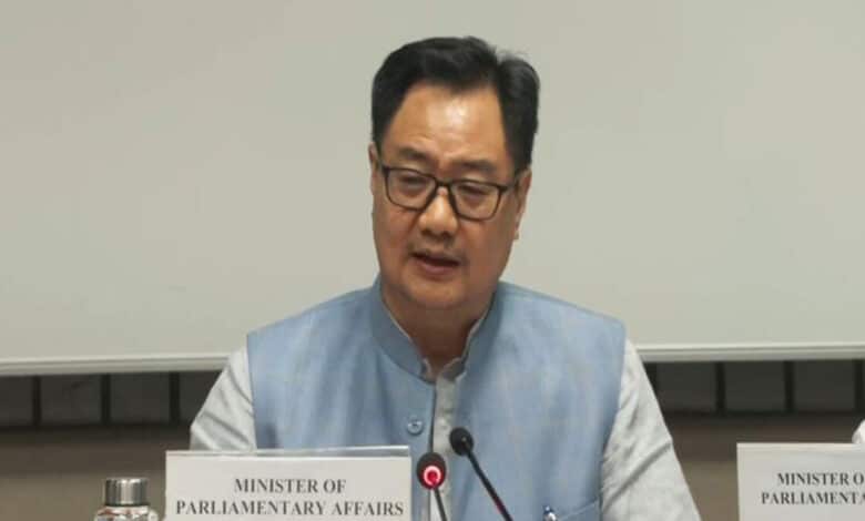 Kiren Rijiju attacks the opposition over the uproar during the Parliament session, says the opposition is running away from discussion