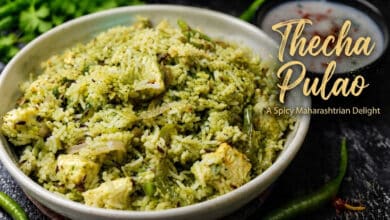Maharashtrian-style Thecha Pulao recipe with vegetablesa delicious pulao.