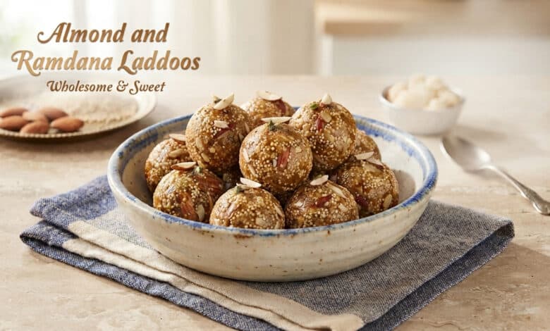 Make delicious almond and ramdana laddoos at home.