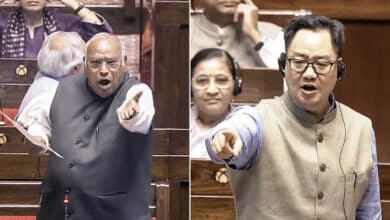 Mallikarjun Kharge demand to Amit Shah in the Rajya Sabha Kiren Rijiju gave a befitting reply