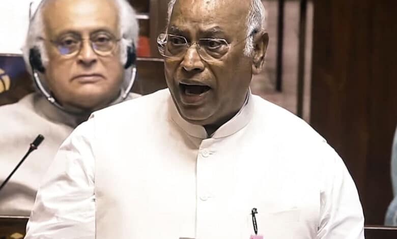 Mallikarjun Kharge raised questions regarding the Modi government concerning a substantive analysis police action and Ram Mandir donations
