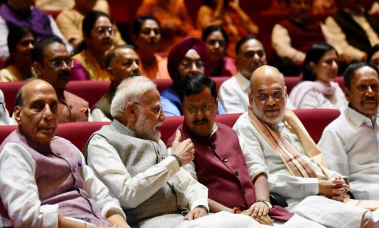 PM Modi attended the NDA parliamentary party Mangal Milan meeting in Parliament