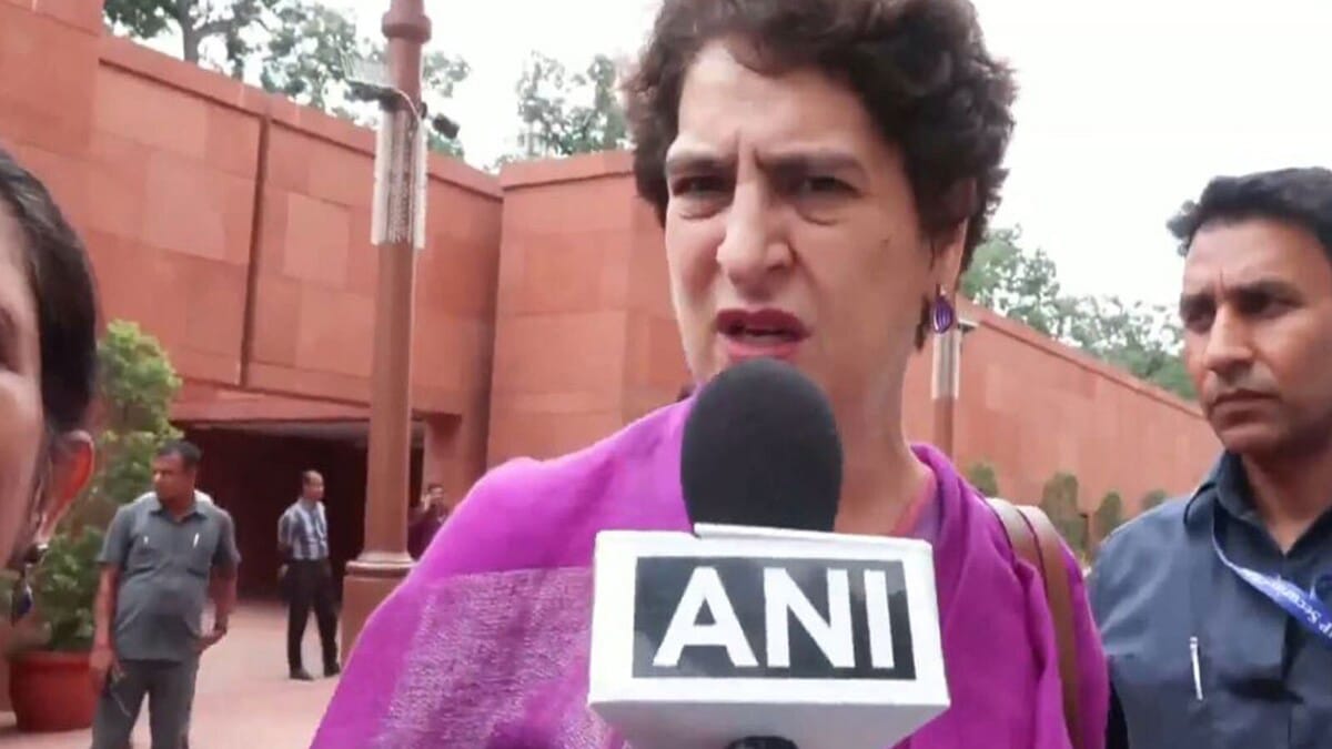 Priyanka Gandhi takes a dig at Amit Shah, says he has come today only to sing 'Vande Mataram'.