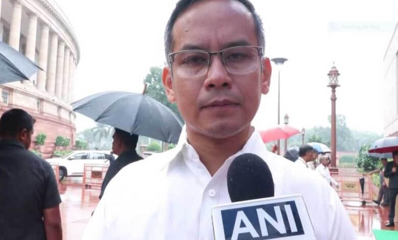 Where was Amit Shah Gaurav Gogoi raised the question during the discussion on education.