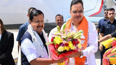 Nitin Nabin visited the residence of Rajasthan CM Bhajanlal Sharma.