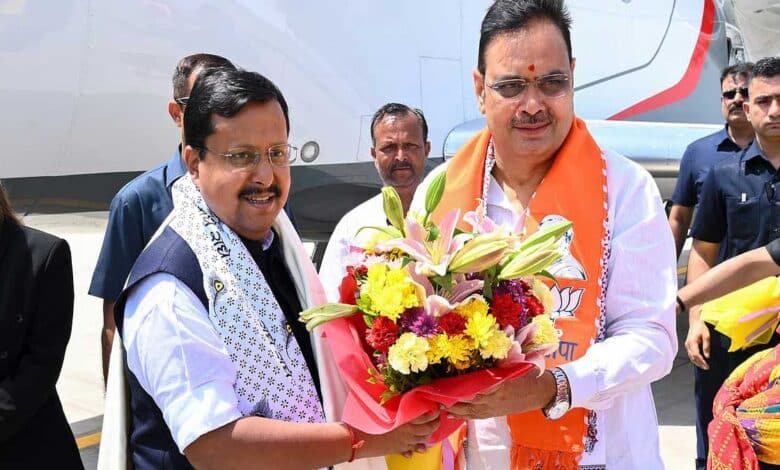 Nitin Nabin visited the residence of Rajasthan CM Bhajanlal Sharma.