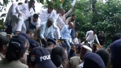 Uttarakhand Congress protests over the Haldwani purification incident