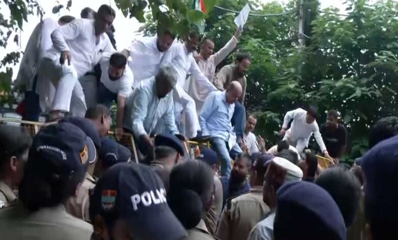 Uttarakhand Congress protests over the Haldwani purification incident